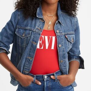 Levi’s Origional Trucker Jacket L‎ Blue Denim Jean NWT